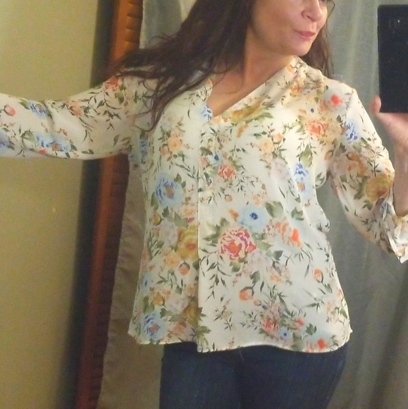 Rose+olive Top, size medium - Picture 2 of 7